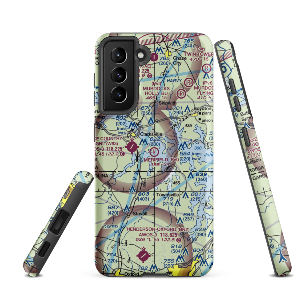 Merifield Airport (VG34) VFR Sectional Samsung Phone Case Samsung Galaxy S21 FE model shown