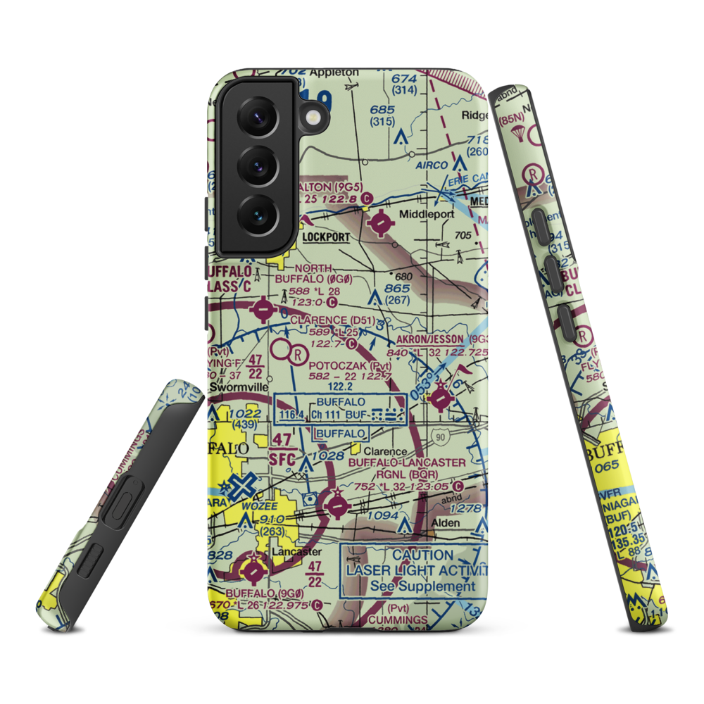 Merkle Airport (NK87) VFR Sectional Samsung Phone Case Samsung Galaxy S22 Plus model shown