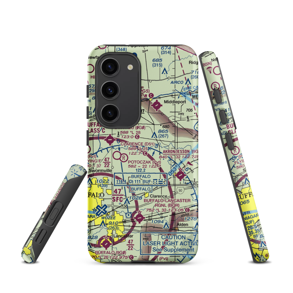 Merkle Airport (NK87) VFR Sectional Samsung Phone Case Samsung Galaxy S23 model shown