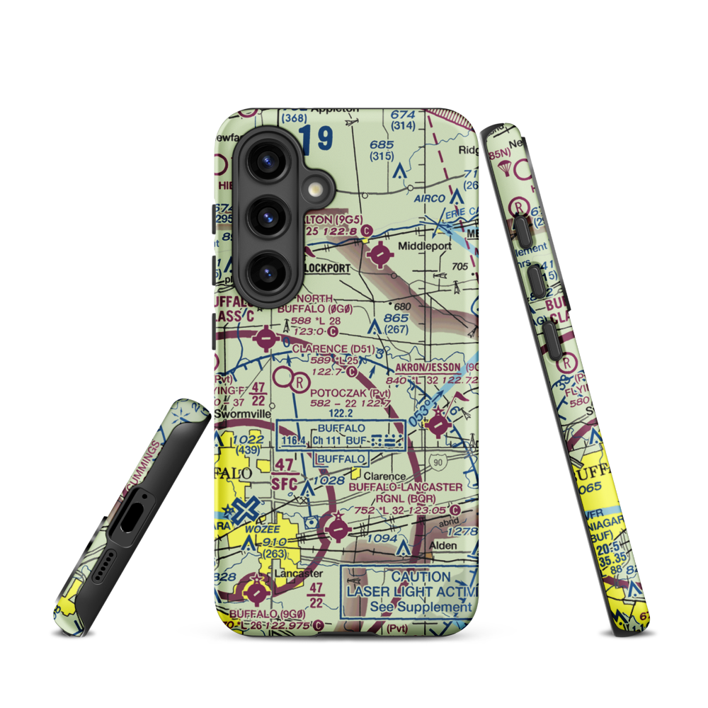 Merkle Airport (NK87) VFR Sectional Samsung Phone Case Samsung Galaxy S24 model shown