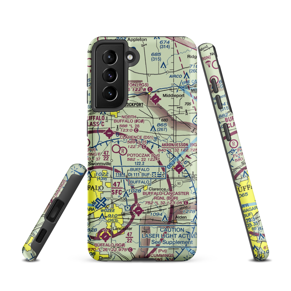 Merkle Airport (NK87) VFR Sectional Samsung Phone Case Samsung Galaxy S21 model shown