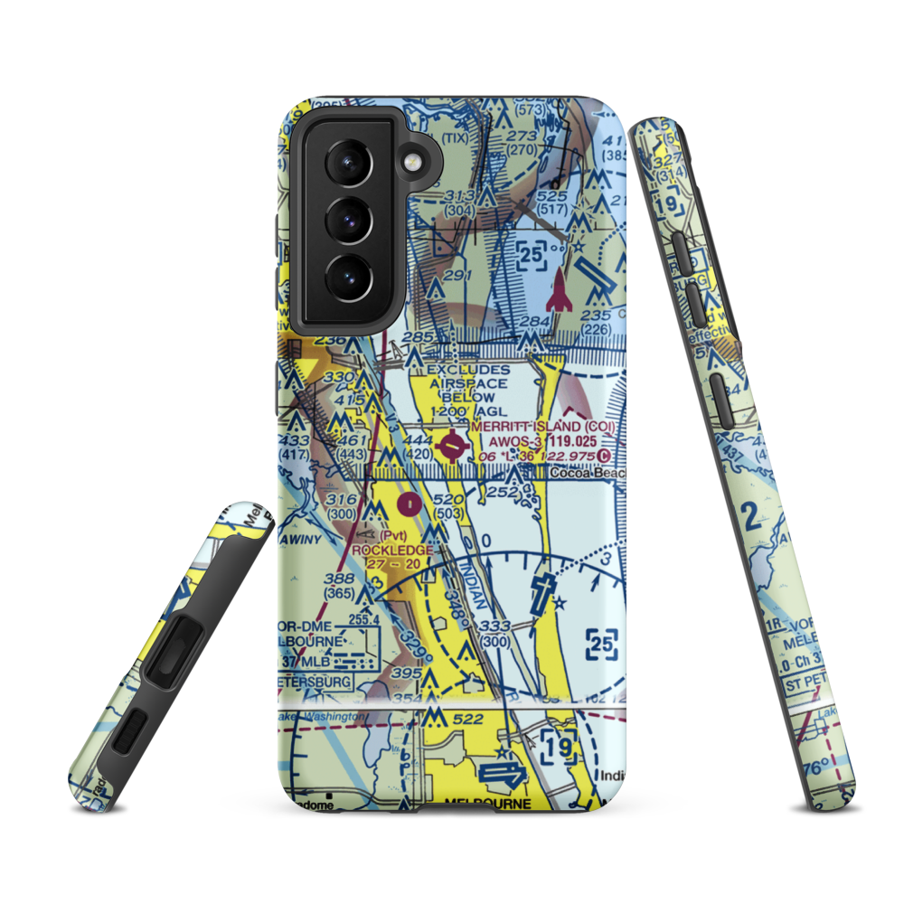 Merritt Island Airport (COI) VFR Sectional Samsung Phone Case Samsung Galaxy S21 FE model shown