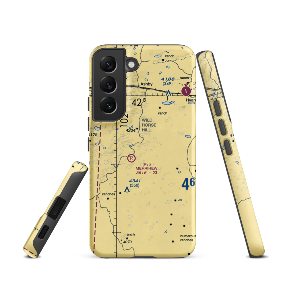 Merry Airport (0NE2) VFR Sectional Samsung Phone Case Samsung Galaxy S22 model shown