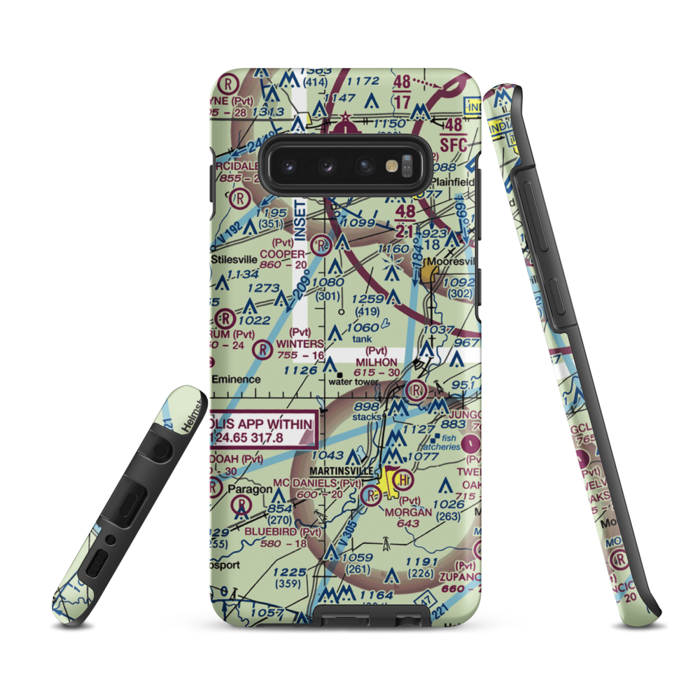 Mershon Airport (6IN6) VFR Sectional Samsung Phone Case Samsung Galaxy S10 Plus model shown