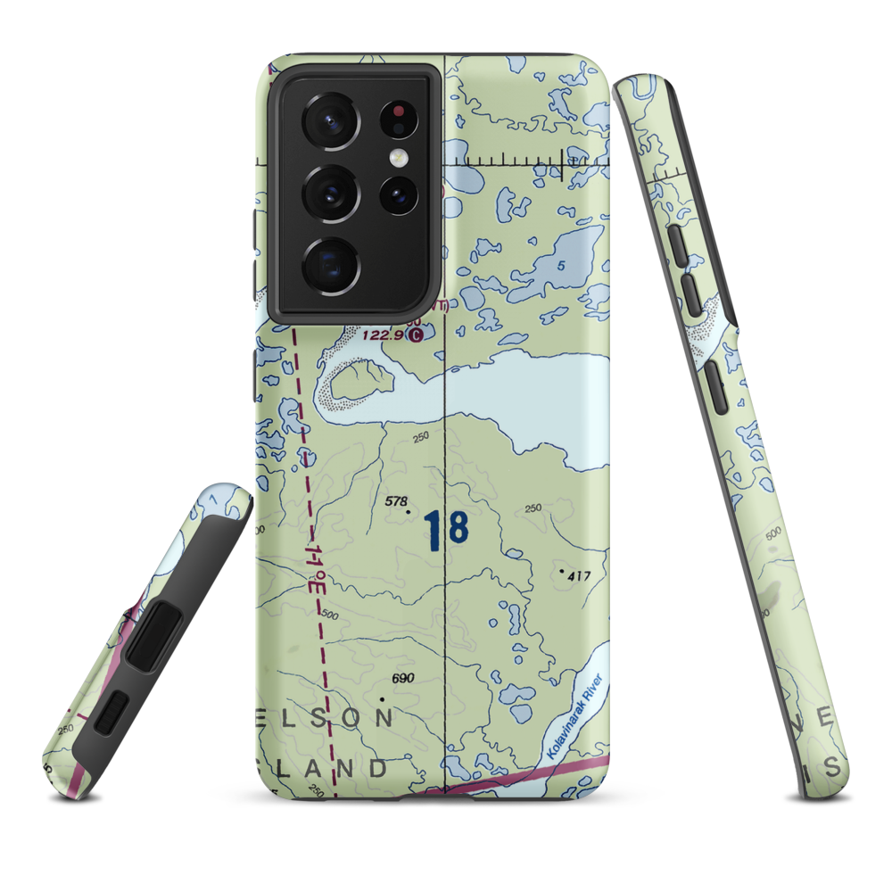 Mertarvik Quarry Road Landing Strip (F02) VFR Sectional Samsung Phone Case Samsung Galaxy S21 Ultra model shown