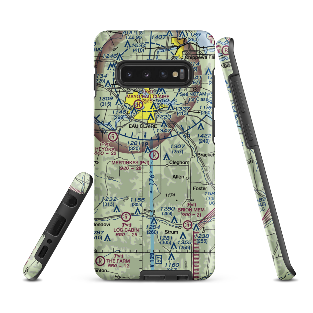 Mertinkes Airport (WI26) VFR Sectional Samsung Phone Case Samsung Galaxy S10 Plus model shown