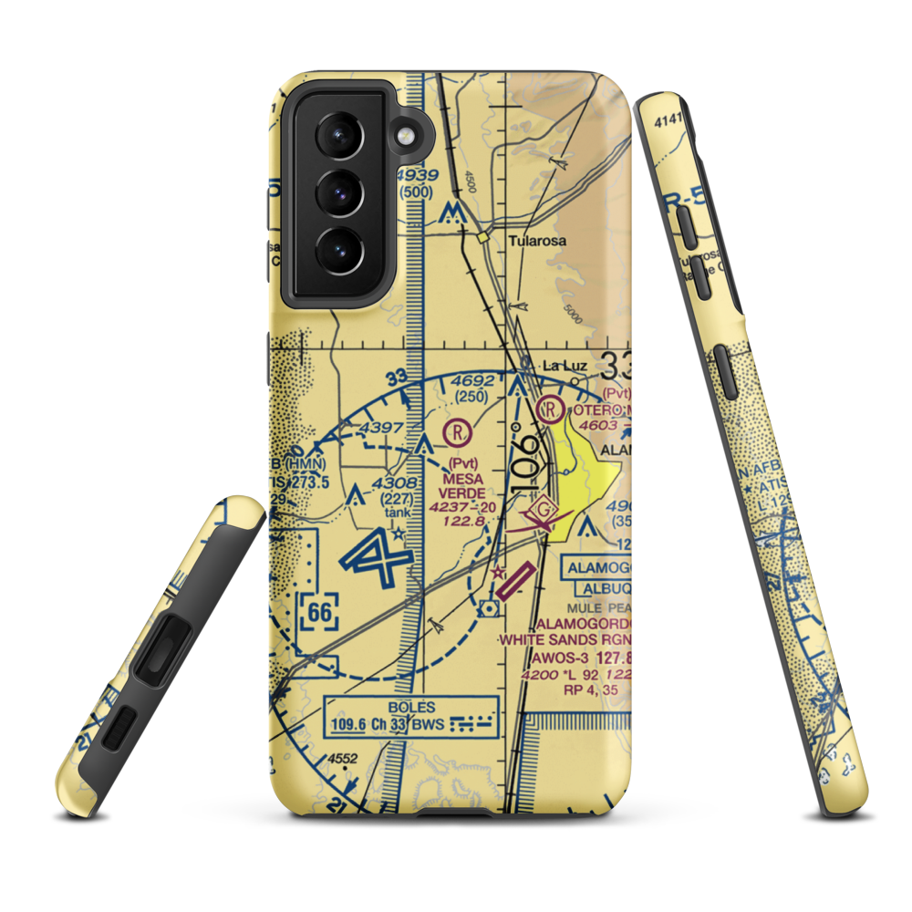 Mesa Verde Ranch Strip Airport (7NM1) VFR Sectional Samsung Phone Case Samsung Galaxy S21 Plus model shown