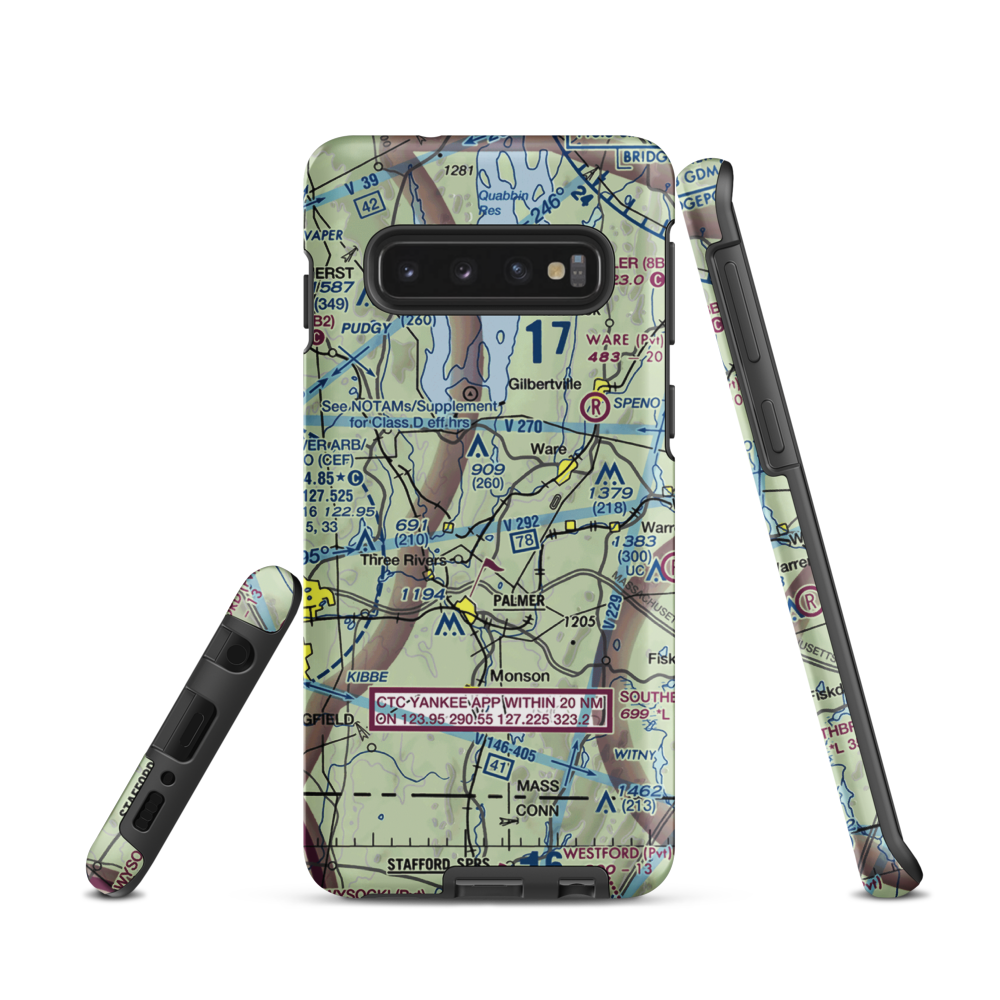 Metropolitan Airport (13MA) VFR Sectional Samsung Phone Case Samsung Galaxy S10 model shown