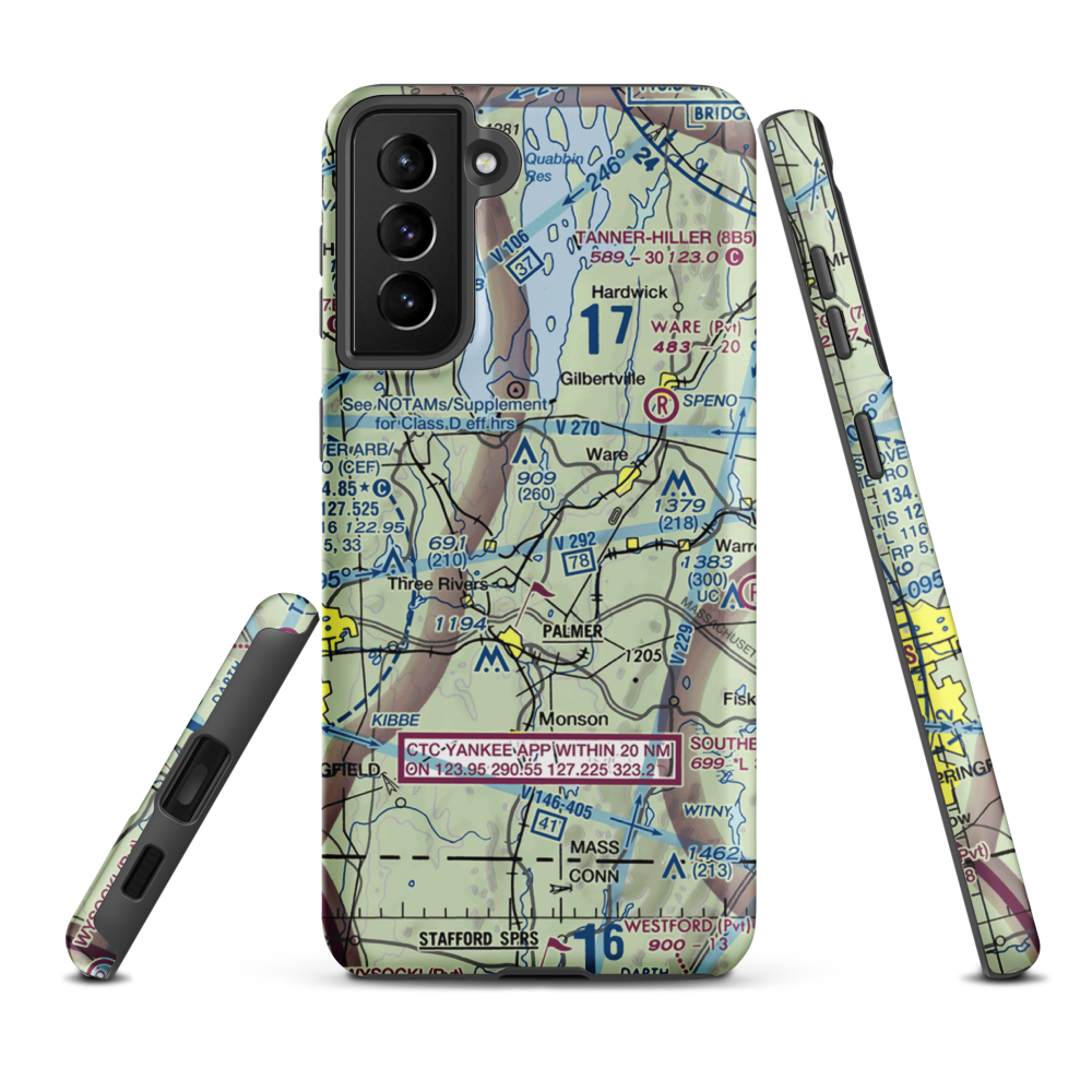 Metropolitan Airport (13MA) VFR Sectional Samsung Phone Case Samsung Galaxy S21 Plus model shown