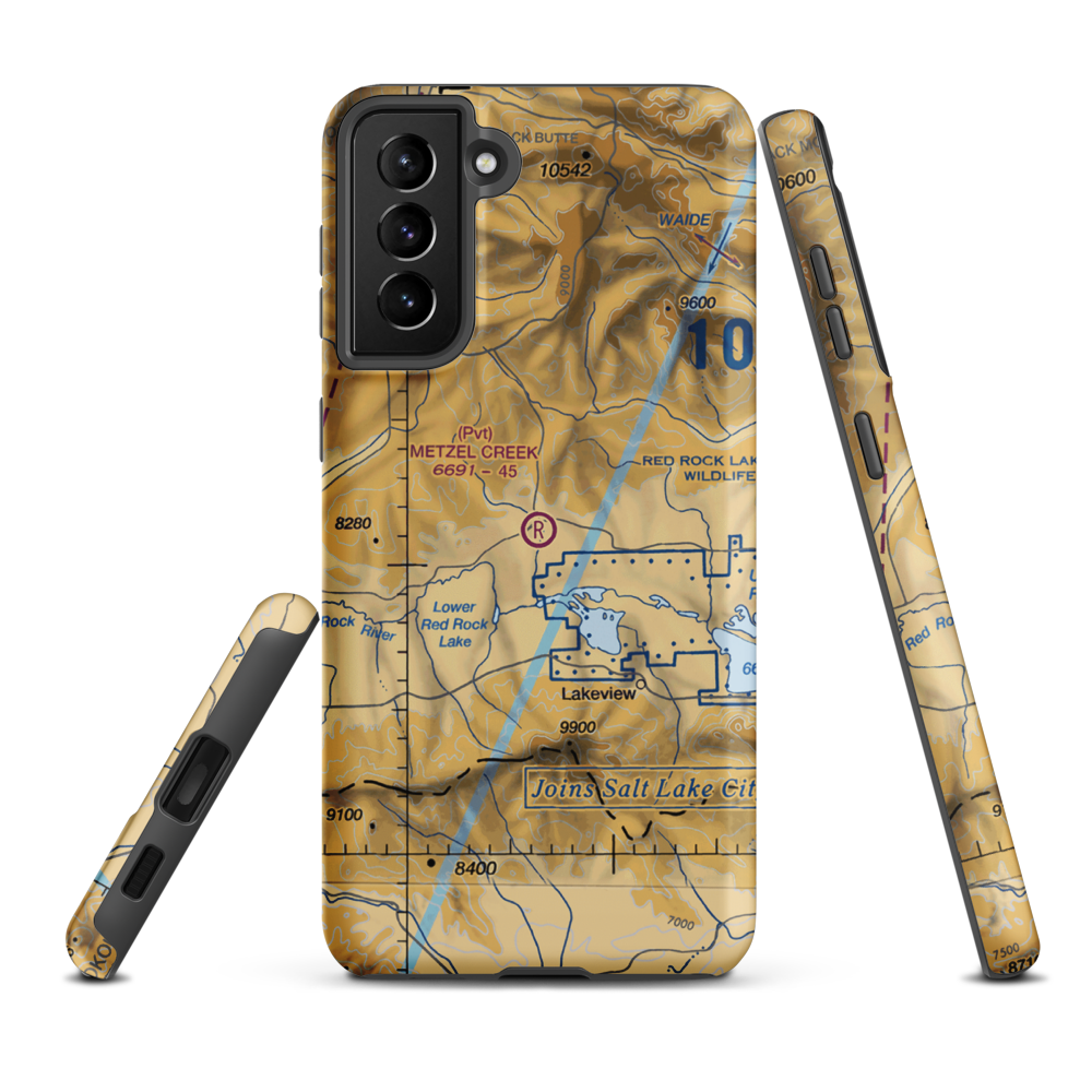 Metzel Creek Airport (MT47) VFR Sectional Samsung Phone Case Samsung Galaxy S21 Plus model shown