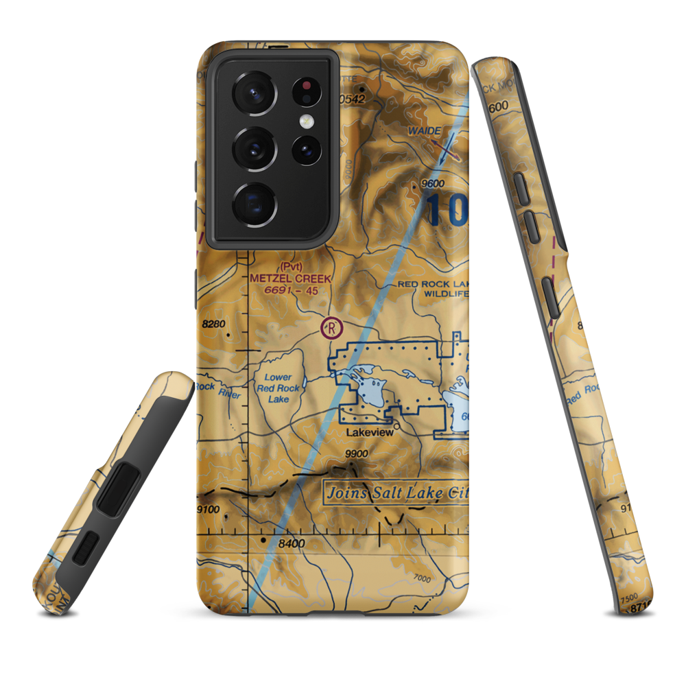 Metzel Creek Airport (MT47) VFR Sectional Samsung Phone Case Samsung Galaxy S21 Ultra model shown
