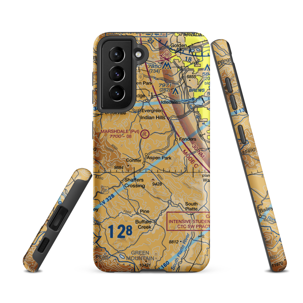 Meyer Ranch Airport (5CO6) VFR Sectional Samsung Phone Case Samsung Galaxy S21 FE model shown