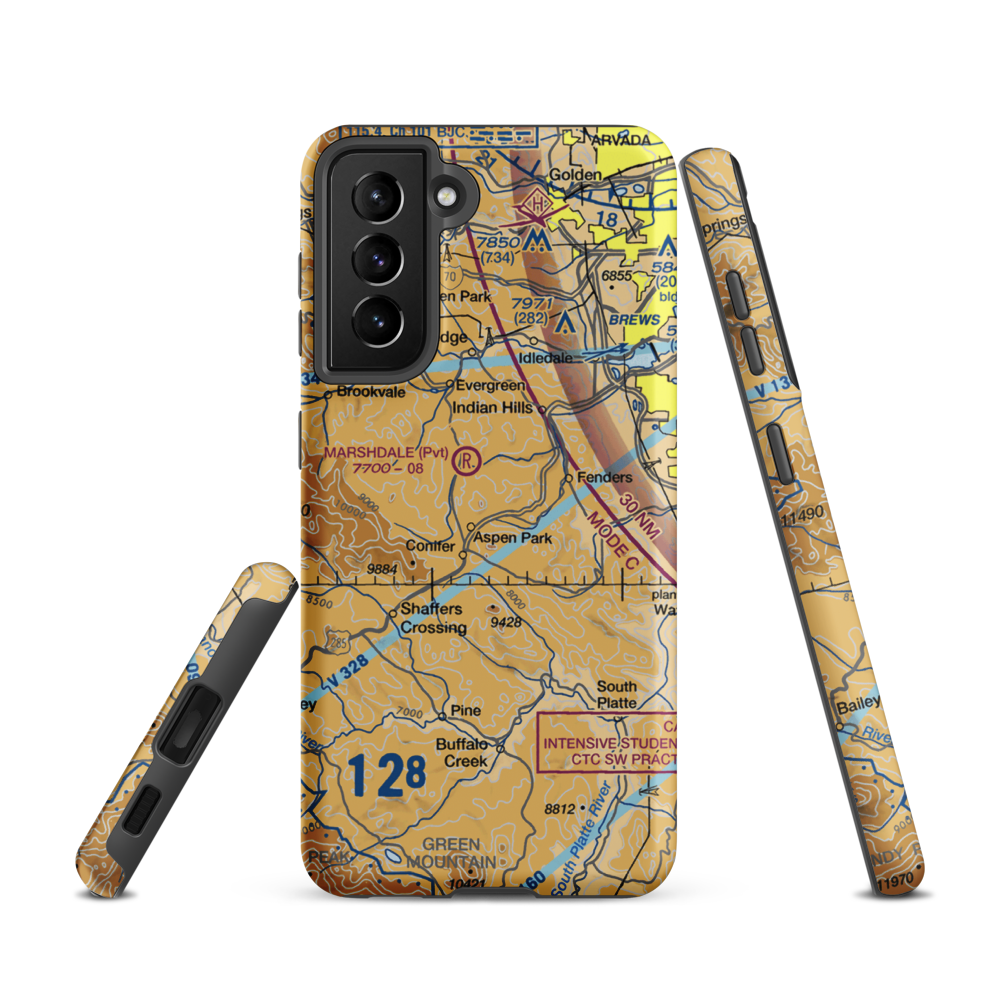 Meyer Ranch Airport (5CO6) VFR Sectional Samsung Phone Case Samsung Galaxy S21 model shown