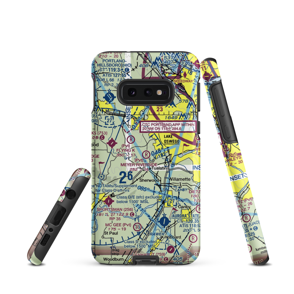 Meyer Riverside Airpark (OG34) VFR Sectional Samsung Phone Case Samsung Galaxy S10 Plus model shown