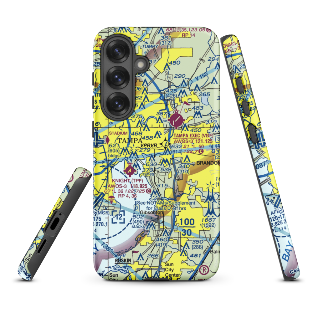 Mezrah Seaplane Base (FL72) VFR Sectional Samsung Phone Case Samsung Galaxy S25 Plus model shown