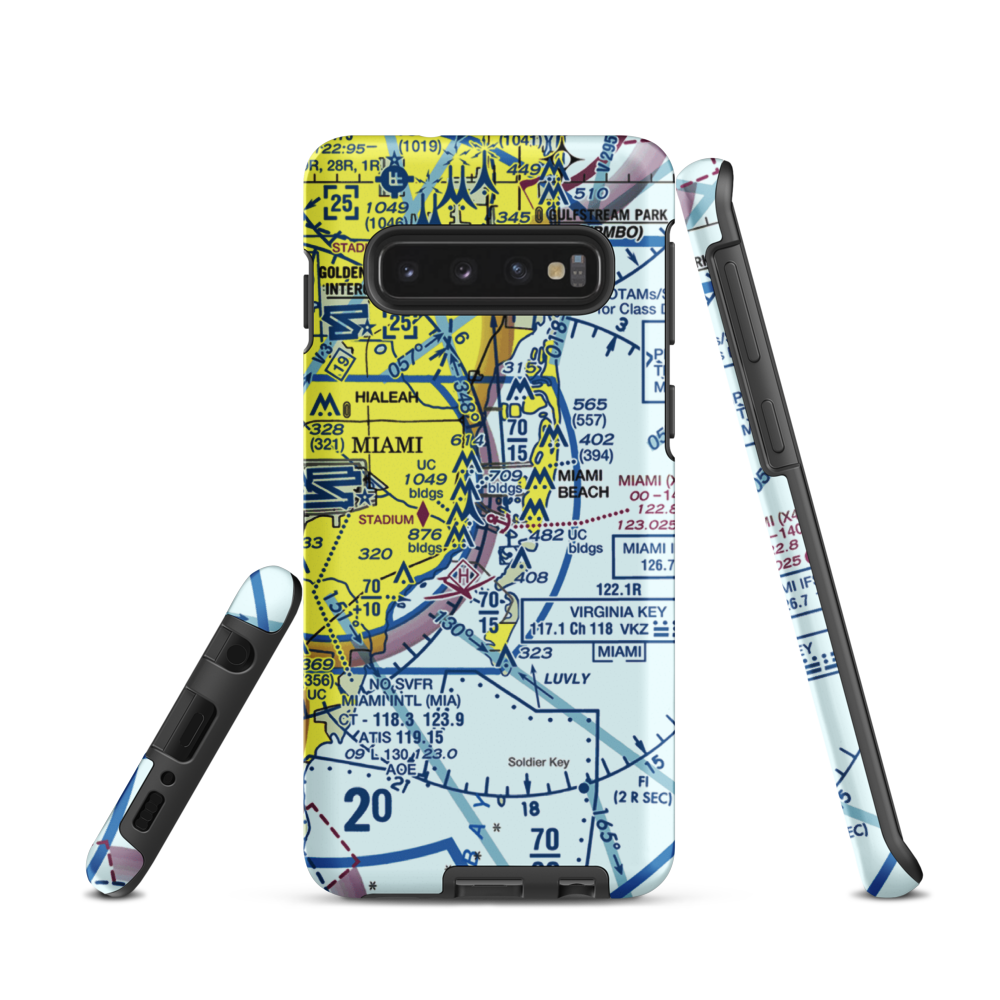 Miami Seaplane Base (X44) VFR Sectional Samsung Phone Case Samsung Galaxy S10 model shown