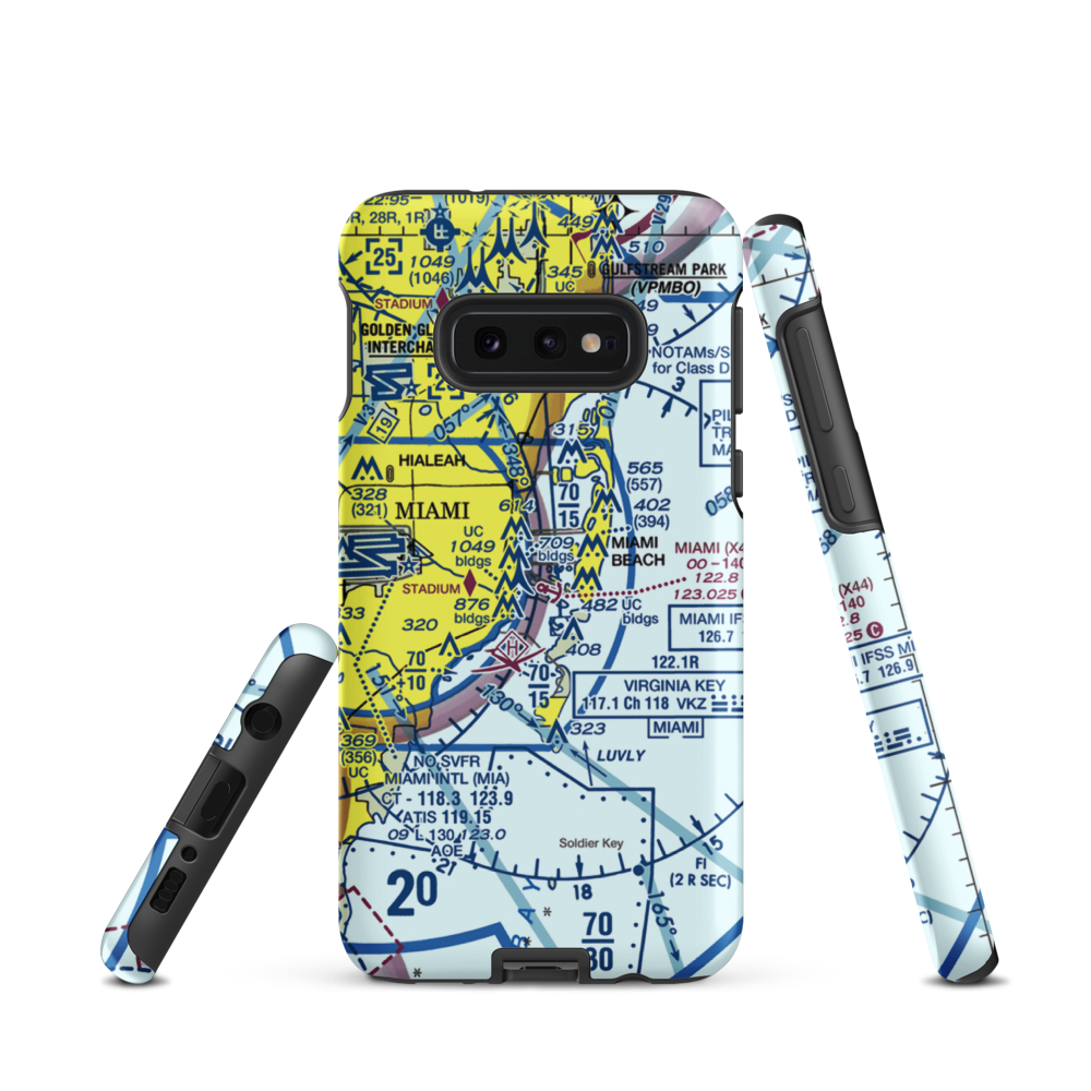 Miami Seaplane Base (X44) VFR Sectional Samsung Phone Case Samsung Galaxy S10e model shown
