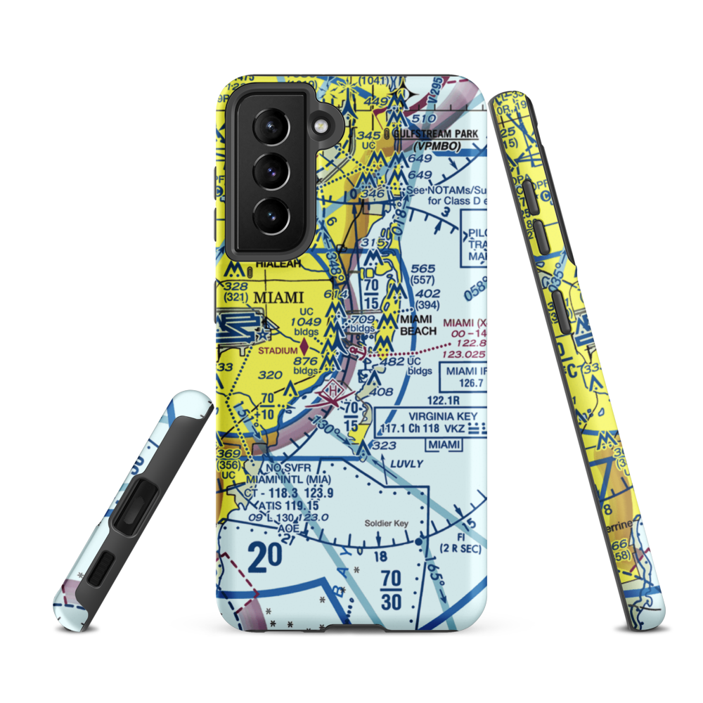 Miami Seaplane Base (X44) VFR Sectional Samsung Phone Case Samsung Galaxy S21 Ultra model shown