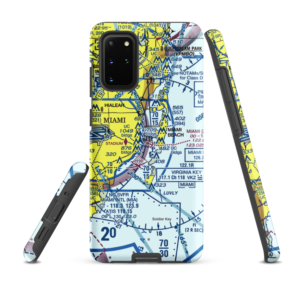 Miami Seaplane Base (X44) VFR Sectional Samsung Phone Case Samsung Galaxy S20 Plus model shown