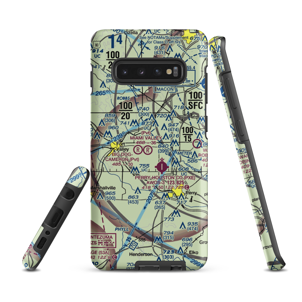 Miami Valley Farm Airport (GA99) VFR Sectional Samsung Phone Case Samsung Galaxy S10 Plus model shown