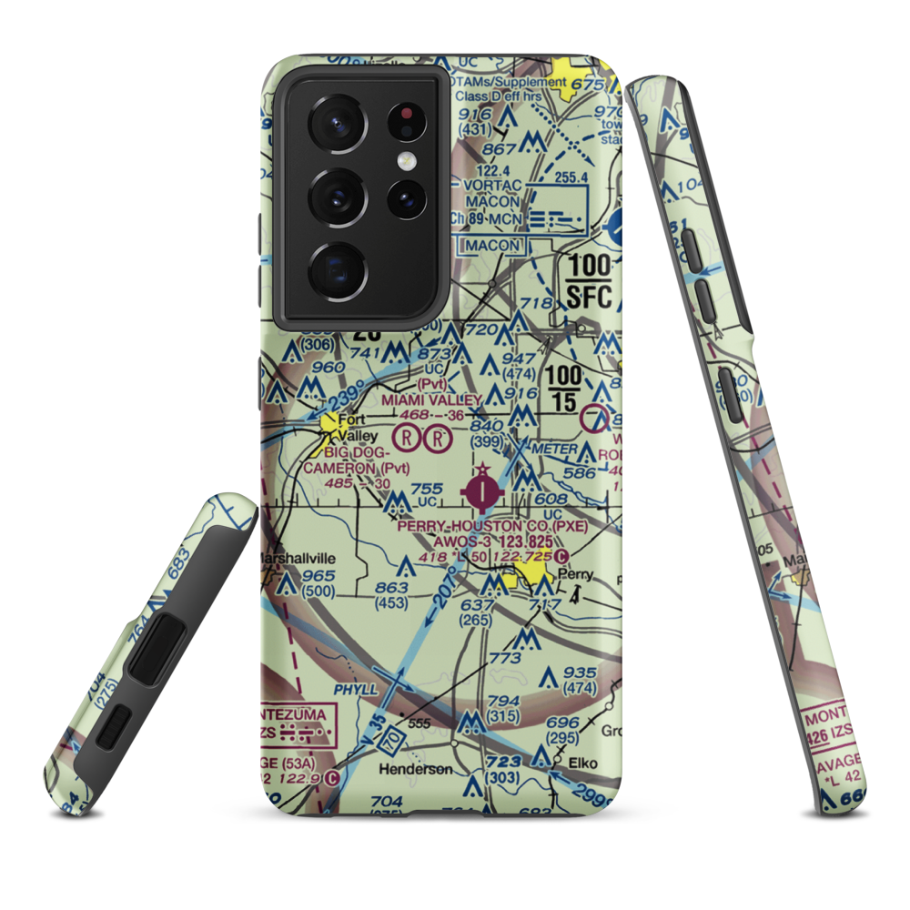 Miami Valley Farm Airport (GA99) VFR Sectional Samsung Phone Case Samsung Galaxy S21 Plus model shown