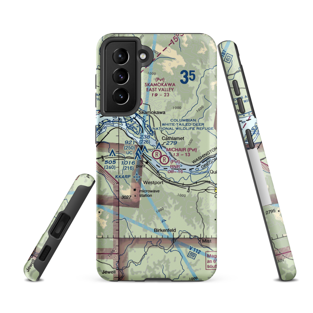 Michair Airport (WT44) VFR Sectional Samsung Phone Case Samsung Galaxy S21 Ultra model shown