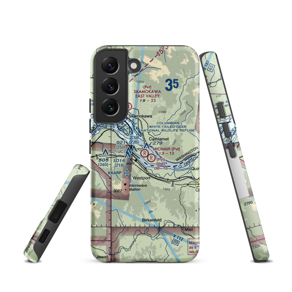 Michair Airport (WT44) VFR Sectional Samsung Phone Case Samsung Galaxy S22 model shown