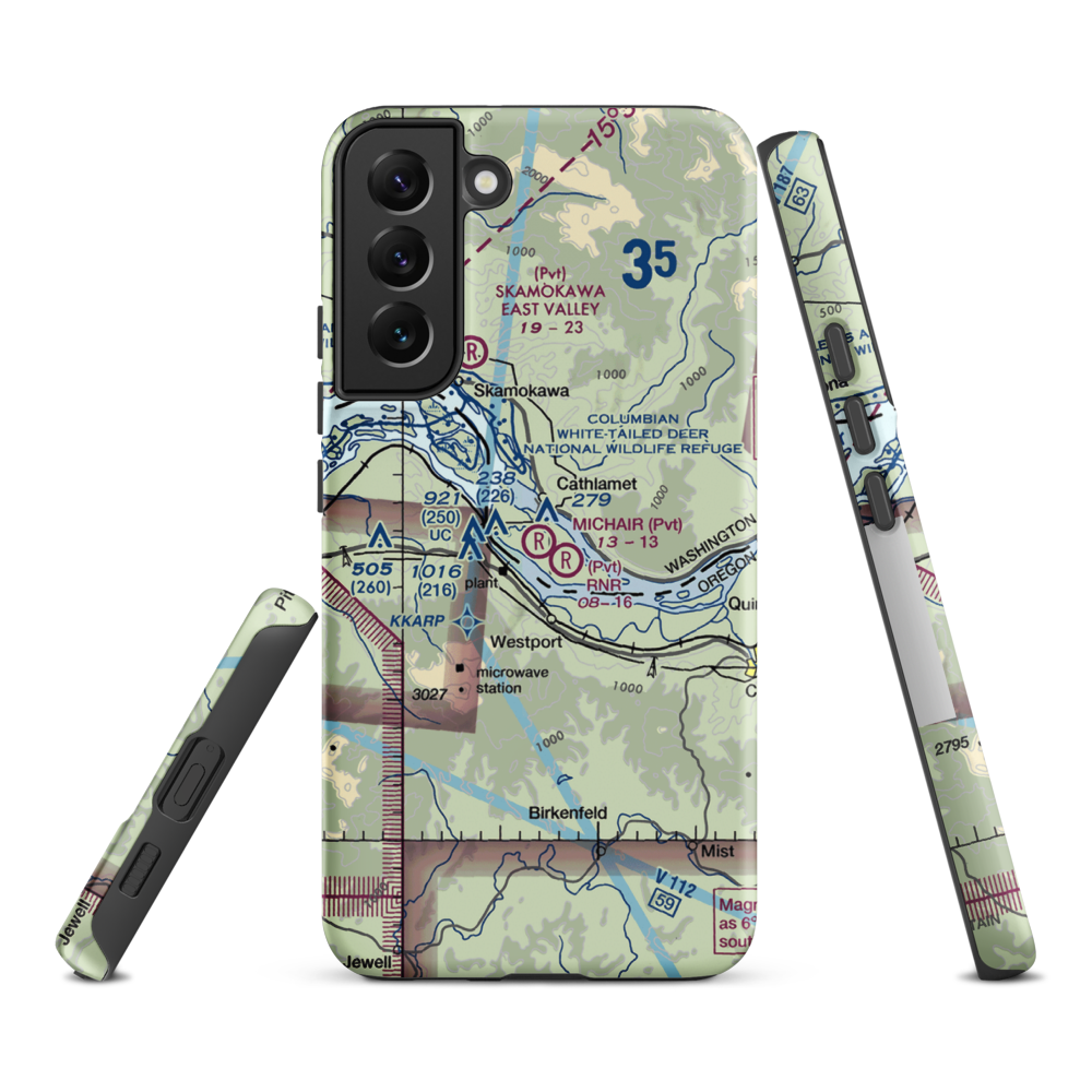 Michair Airport (WT44) VFR Sectional Samsung Phone Case Samsung Galaxy S22 Plus model shown