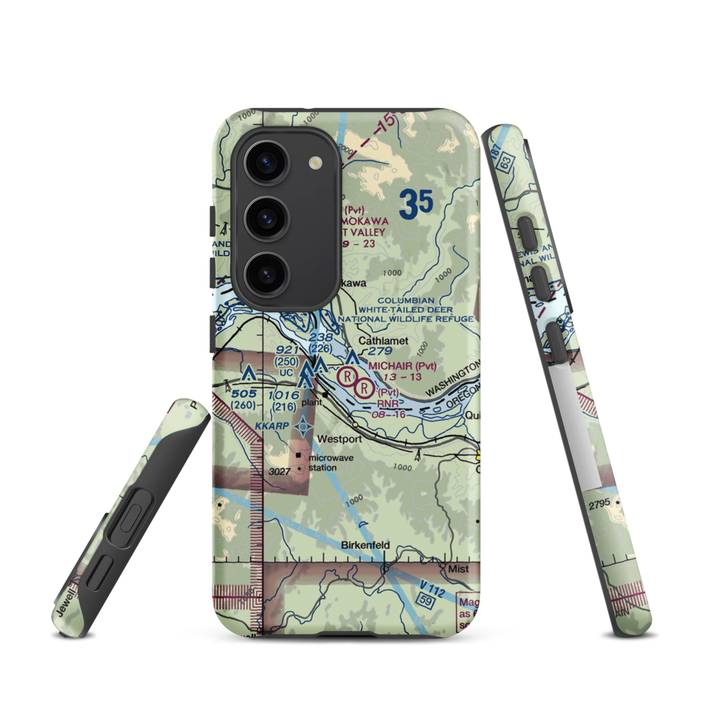 Michair Airport (WT44) VFR Sectional Samsung Phone Case Samsung Galaxy S23 model shown