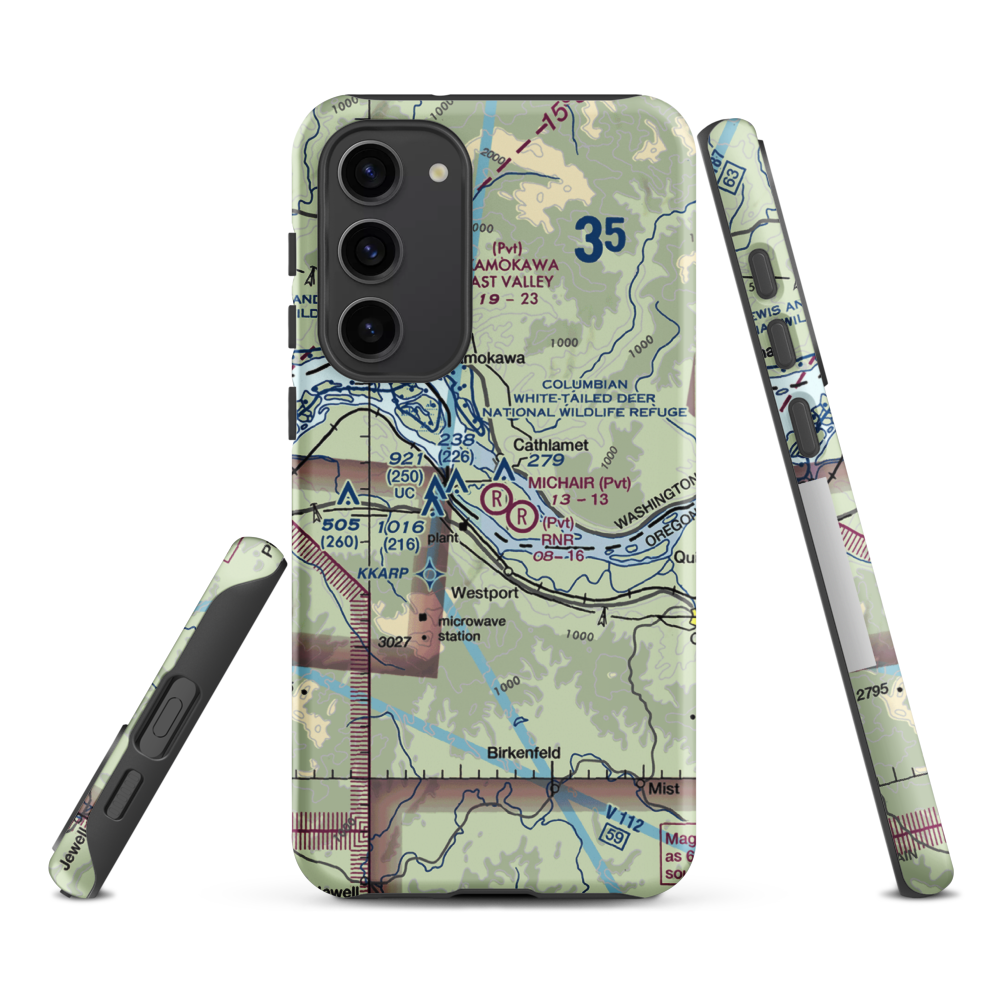 Michair Airport (WT44) VFR Sectional Samsung Phone Case Samsung Galaxy S23 Plus model shown