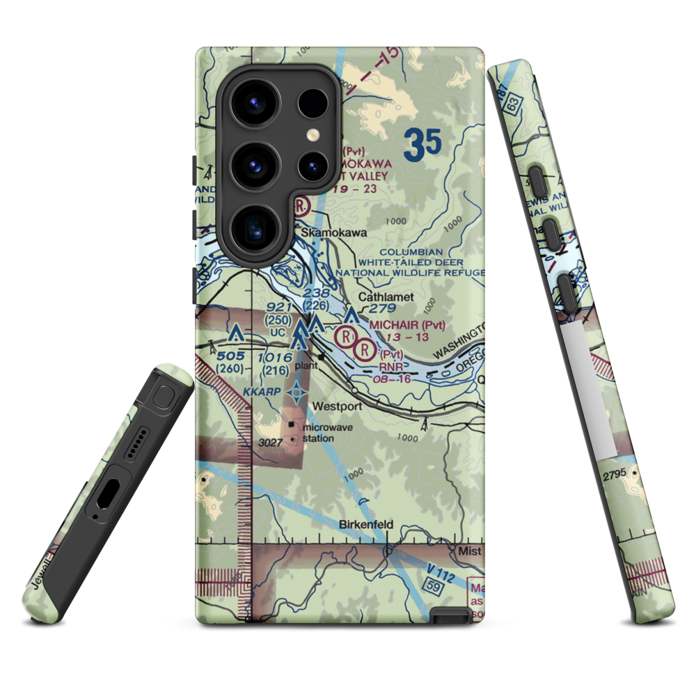 Michair Airport (WT44) VFR Sectional Samsung Phone Case Samsung Galaxy S24 Ultra model shown