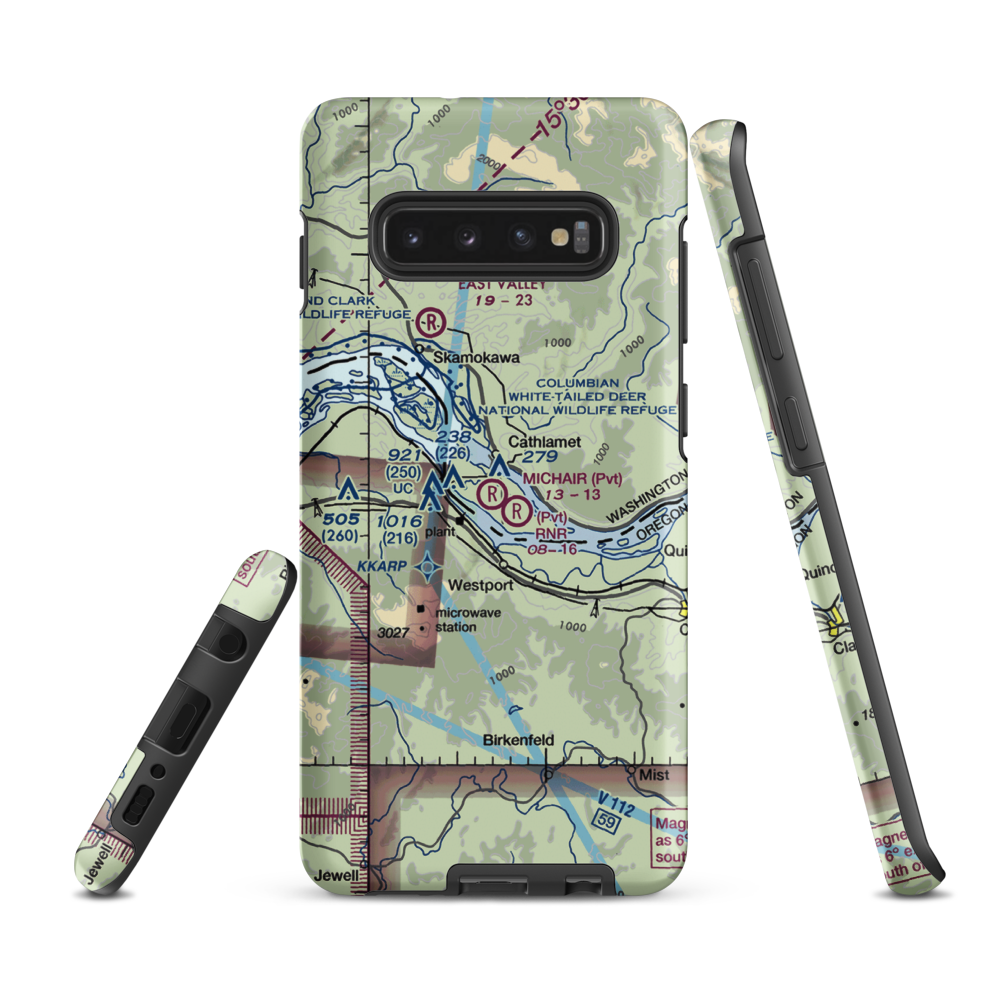Michair Airport (WT44) VFR Sectional Samsung Phone Case Samsung Galaxy S10e model shown