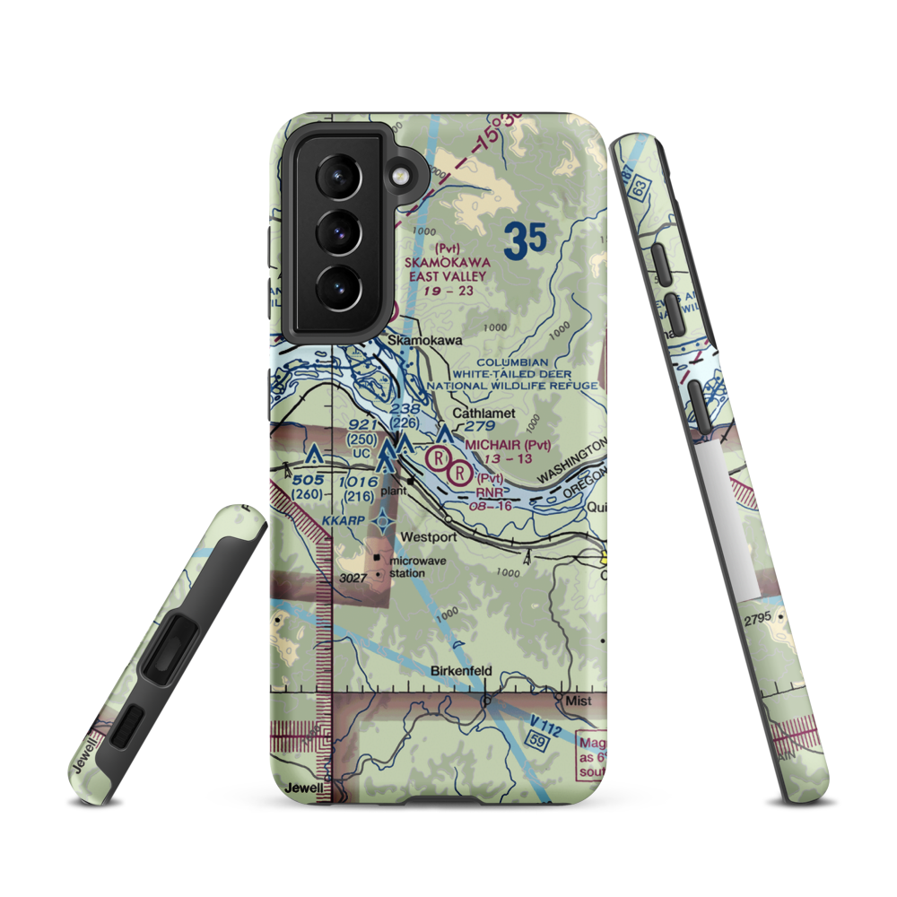 Michair Airport (WT44) VFR Sectional Samsung Phone Case Samsung Galaxy S21 model shown