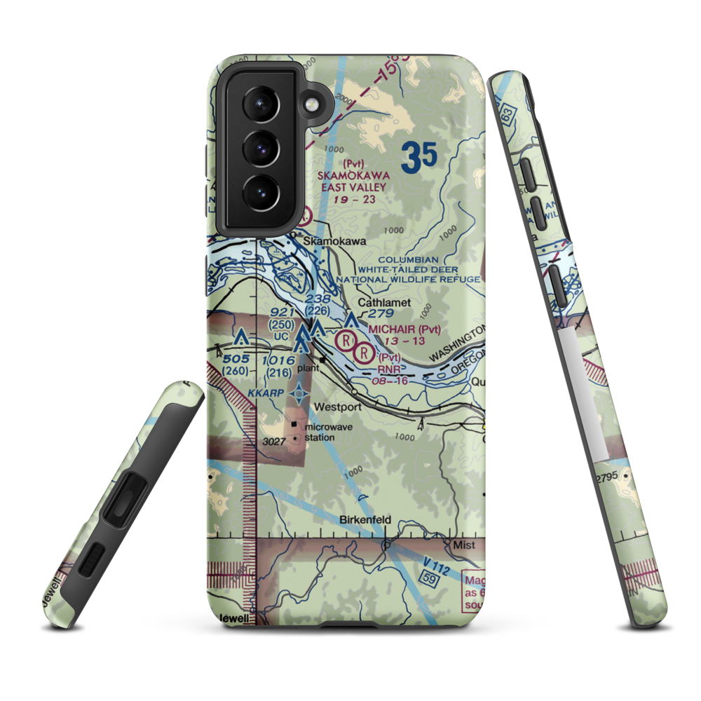 Michair Airport (WT44) VFR Sectional Samsung Phone Case Samsung Galaxy S21 FE model shown