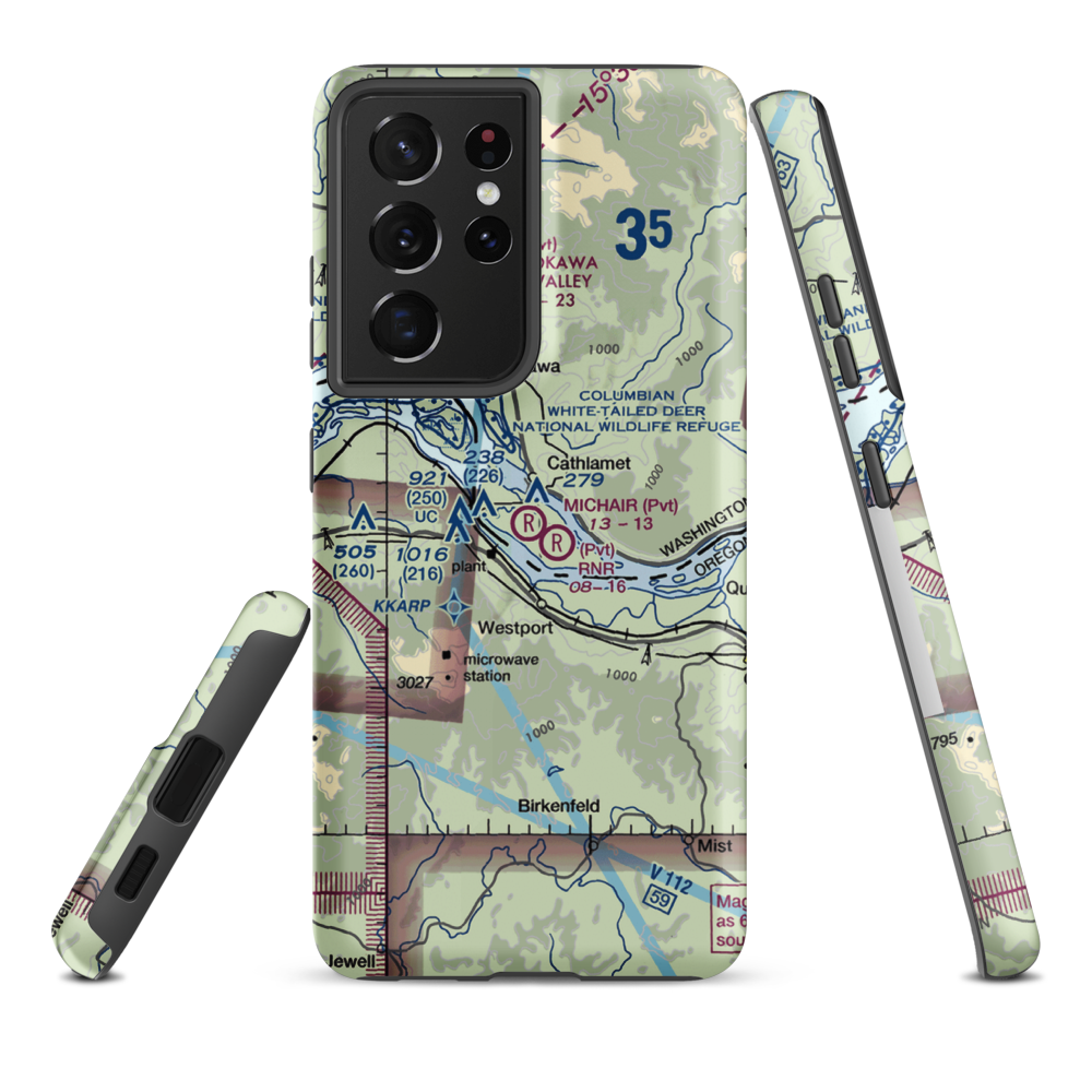 Michair Airport (WT44) VFR Sectional Samsung Phone Case Samsung Galaxy S21 Plus model shown
