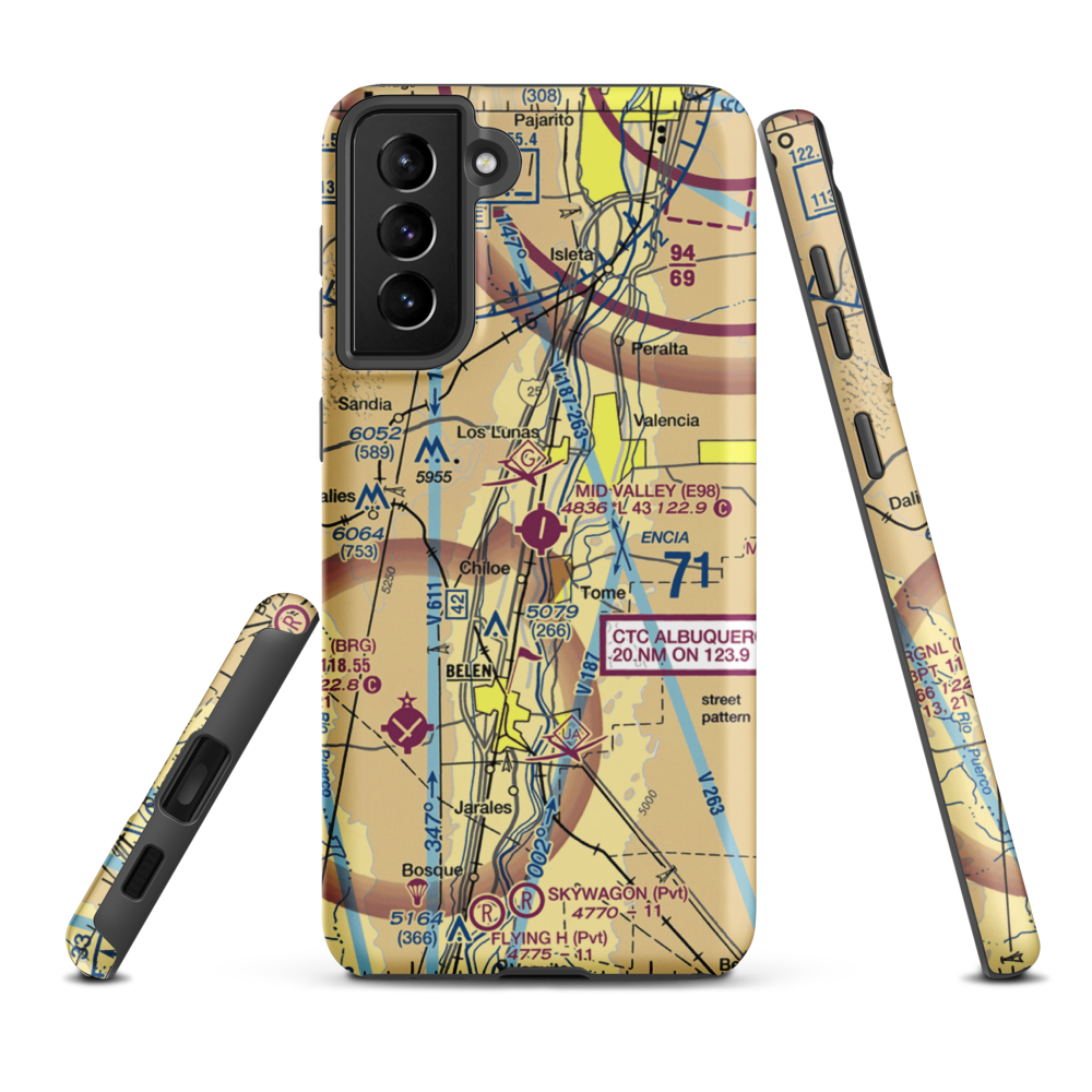 Mid Valley Airpark (E98) VFR Sectional Samsung Phone Case Samsung Galaxy S21 FE model shown