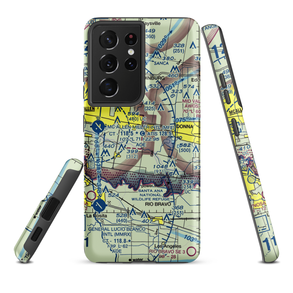 Mid-Valley Dusters Inc Airport (43TX) VFR Sectional Samsung Phone Case Samsung Galaxy S21 Plus model shown
