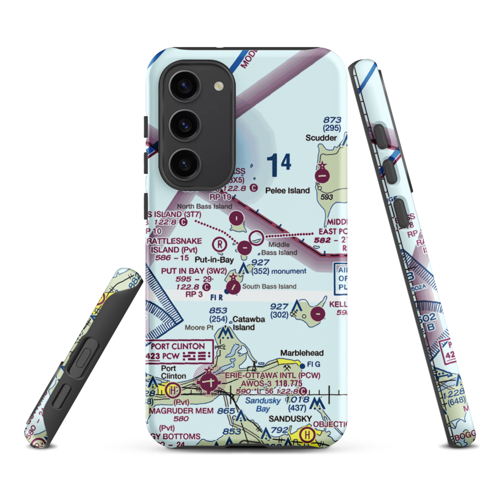 Middle Bass Island Airport (3T7) VFR Sectional Samsung Phone Case Samsung Galaxy S23 Plus model shown