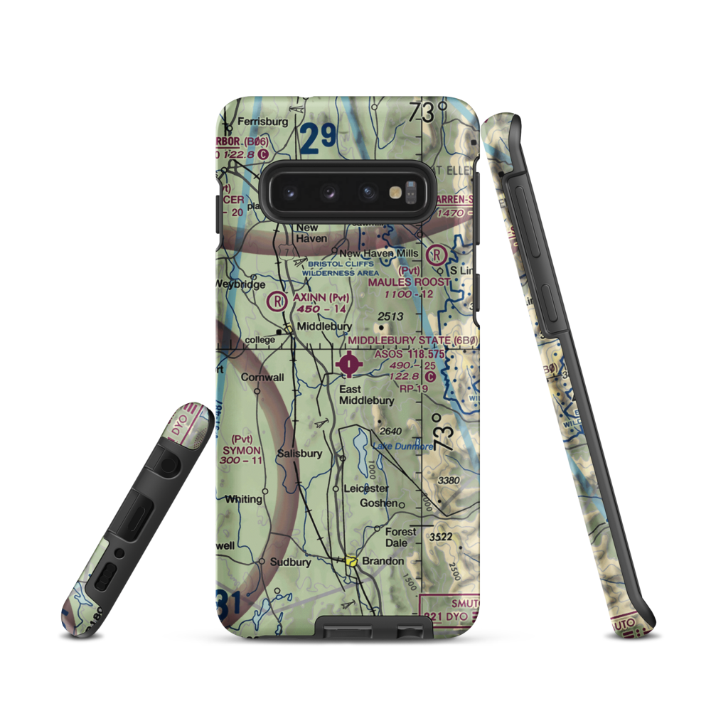 Middlebury State Airport (6B0) VFR Sectional Samsung Phone Case Samsung Galaxy S10 model shown