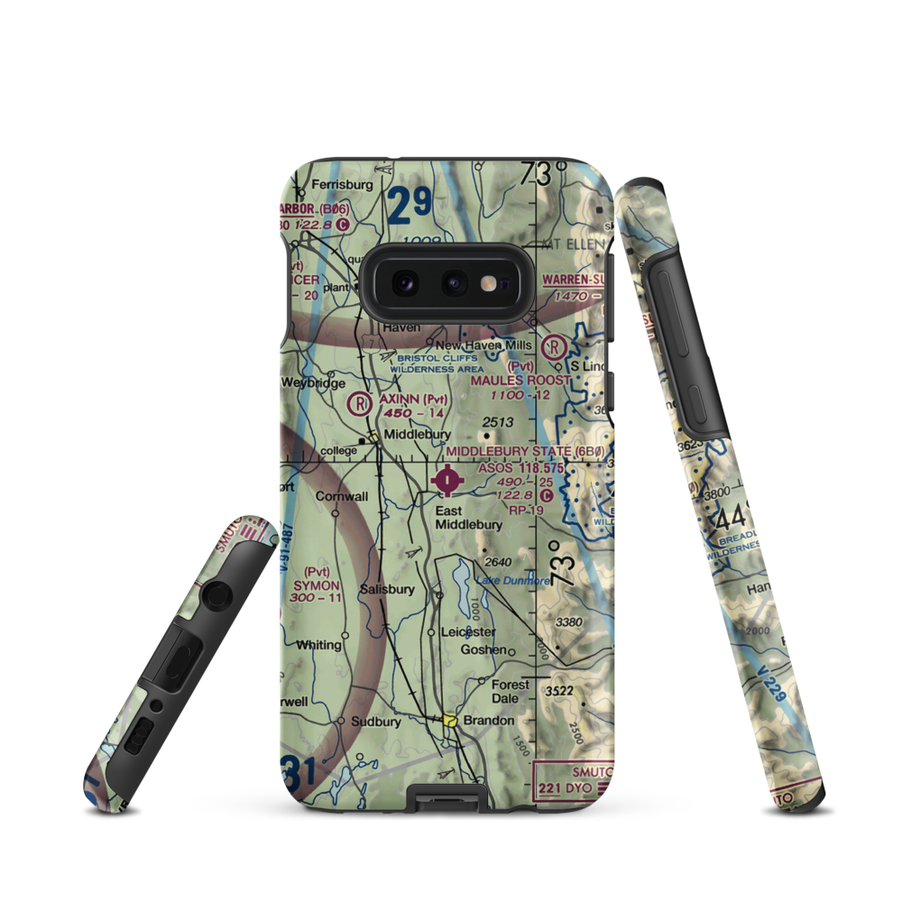 Middlebury State Airport (6B0) VFR Sectional Samsung Phone Case Samsung Galaxy S10 Plus model shown