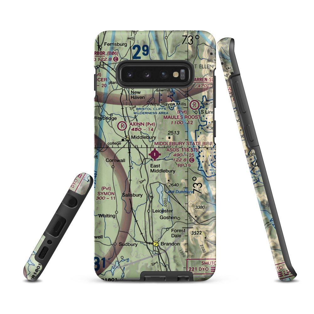 Middlebury State Airport (6B0) VFR Sectional Samsung Phone Case Samsung Galaxy S10e model shown
