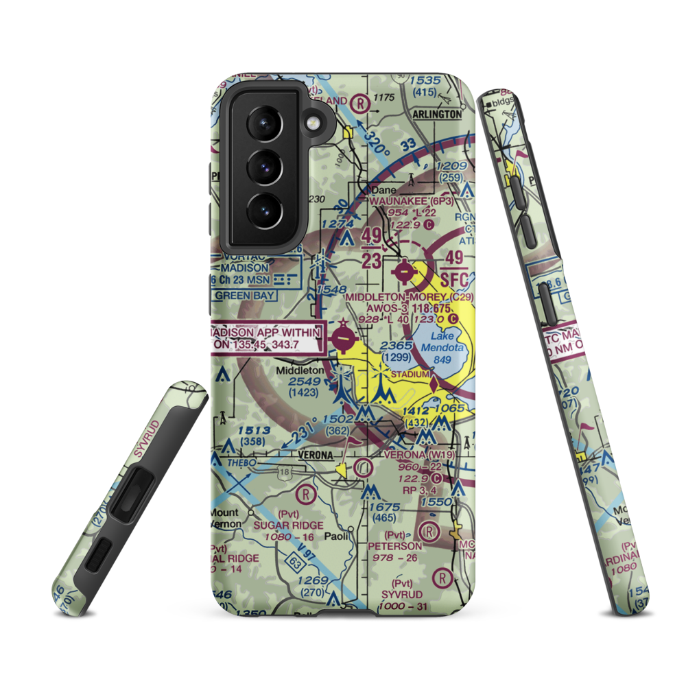 Middleton Municipal Morey Field (C29) VFR Sectional Samsung Phone Case Samsung Galaxy S21 Ultra model shown