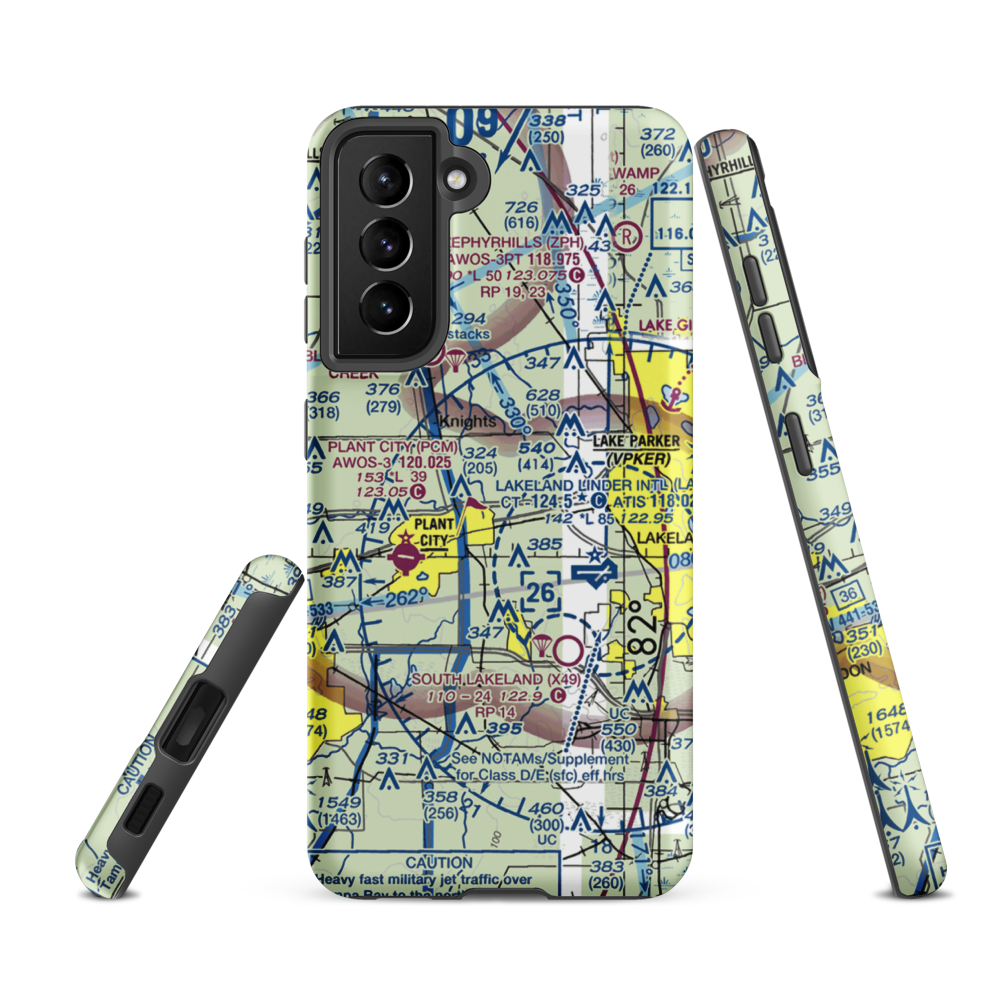 Midway Lake Airport (79FD) VFR Sectional Samsung Phone Case Samsung Galaxy S21 FE model shown