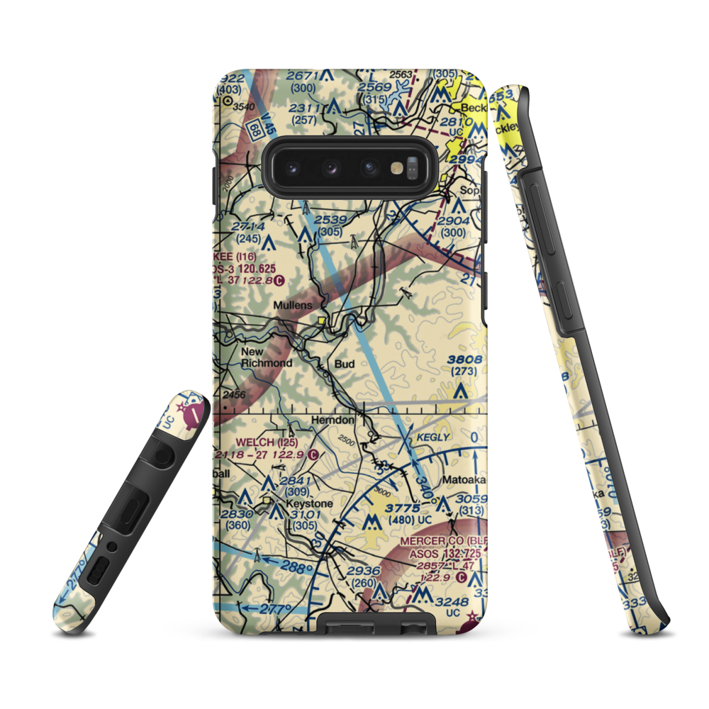 Mike Ferrell Field (WV09) VFR Sectional Samsung Phone Case Samsung Galaxy S10 Plus model shown