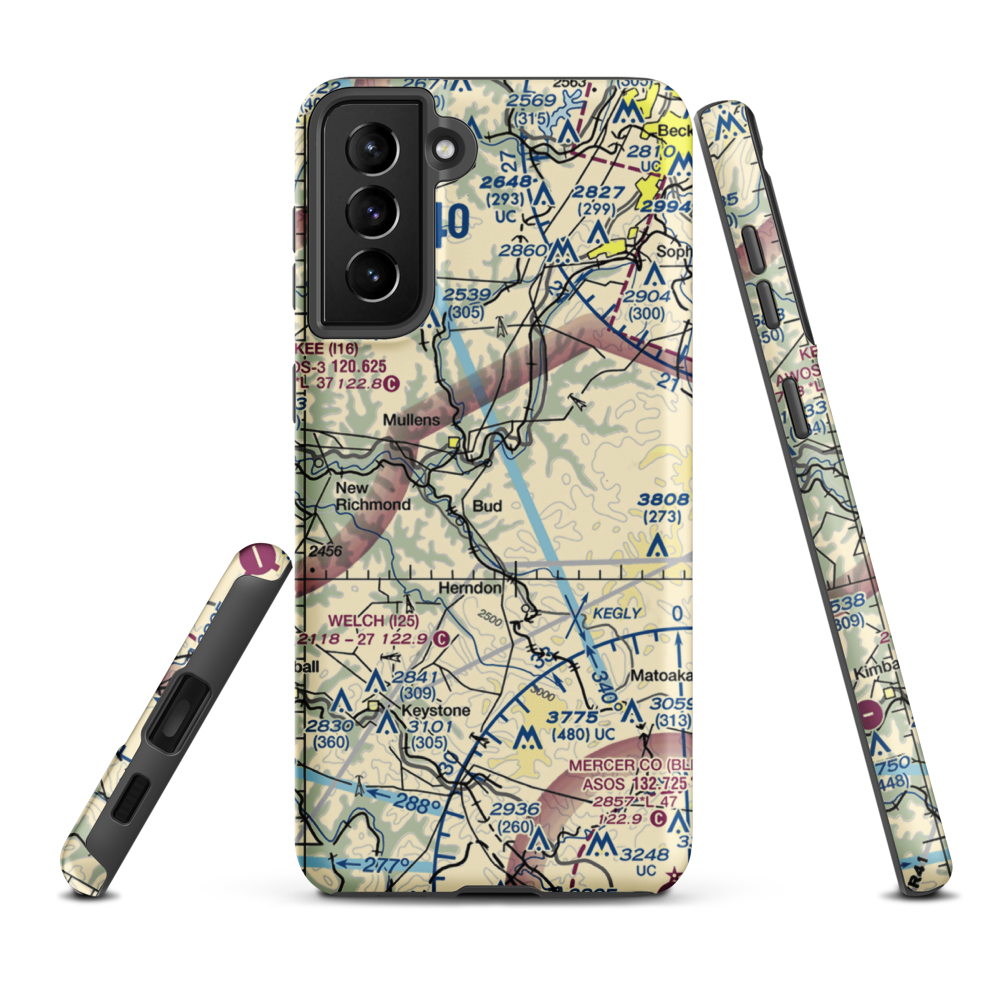 Mike Ferrell Field (WV09) VFR Sectional Samsung Phone Case Samsung Galaxy S21 FE model shown