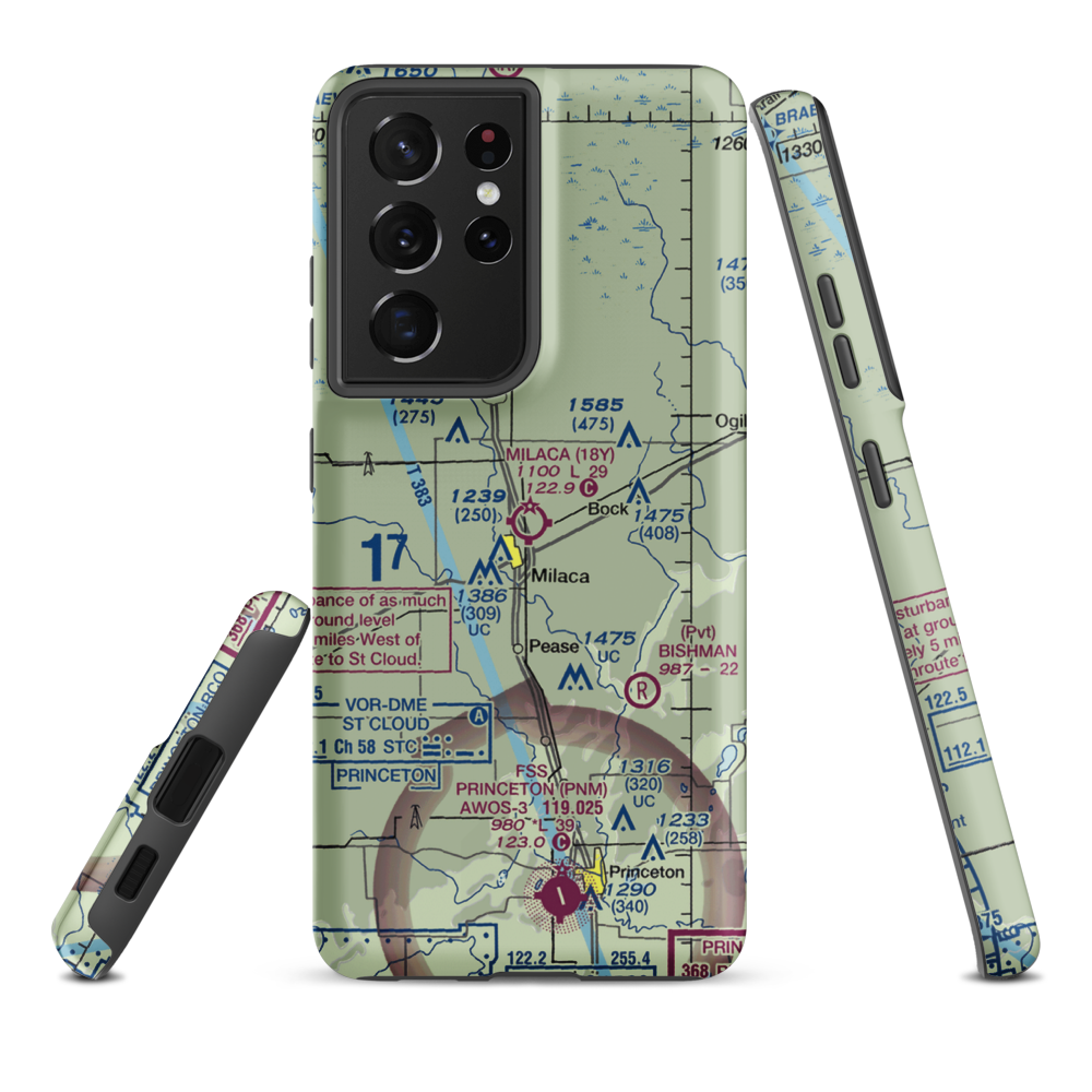 Milaca Municipal Airport (18Y) VFR Sectional Samsung Phone Case Samsung Galaxy S21 Ultra model shown