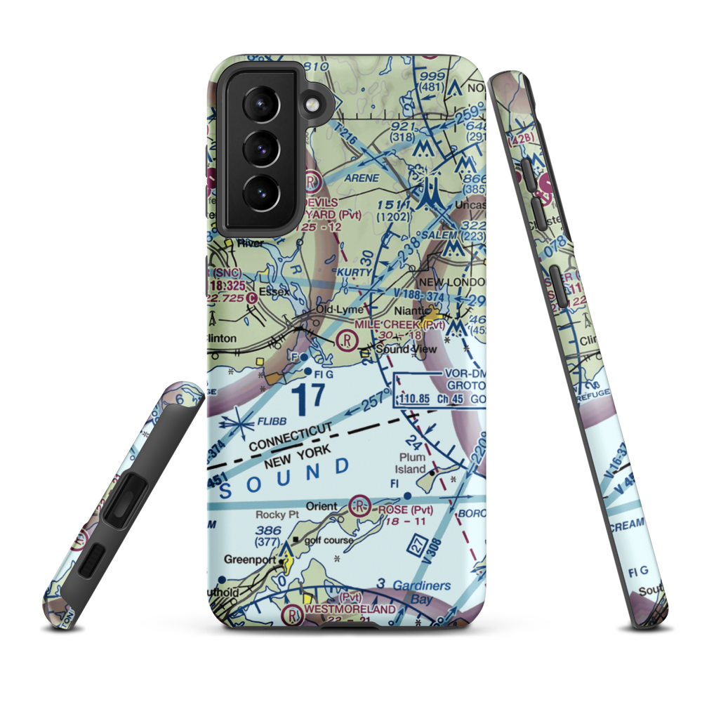 Mile Creek Airport (5CT7) VFR Sectional Samsung Phone Case Samsung Galaxy S21 Plus model shown