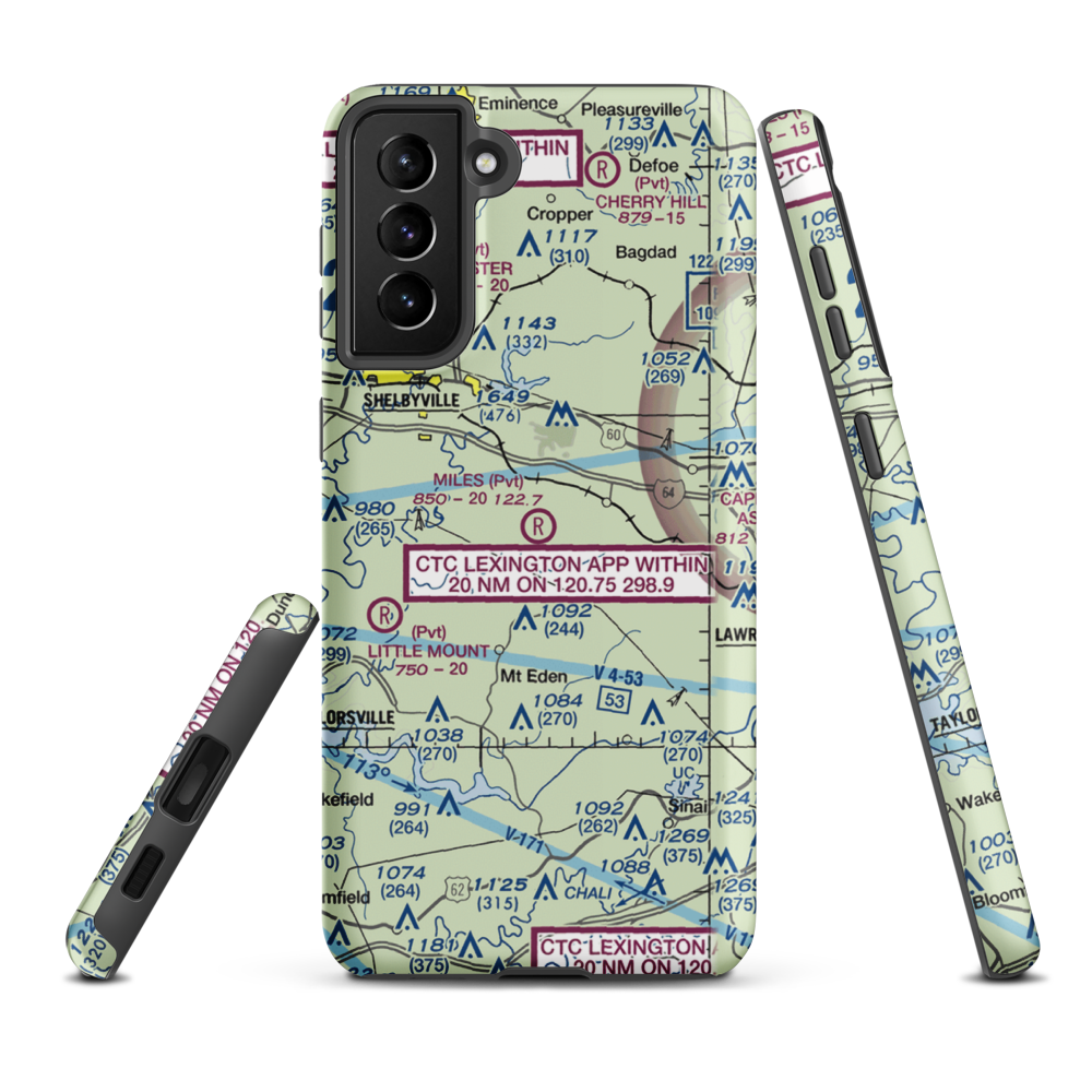 Miles Field (3KY9) VFR Sectional Samsung Phone Case Samsung Galaxy S21 FE model shown