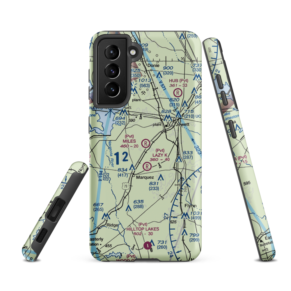 Miles Field (40TA) VFR Sectional Samsung Phone Case Samsung Galaxy S21 FE model shown
