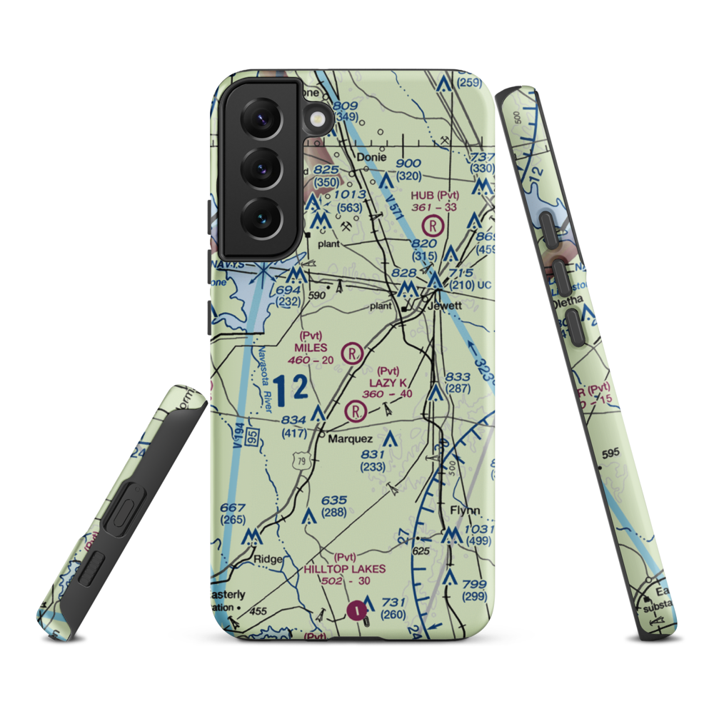 Miles Field (40TA) VFR Sectional Samsung Phone Case Samsung Galaxy S22 Plus model shown
